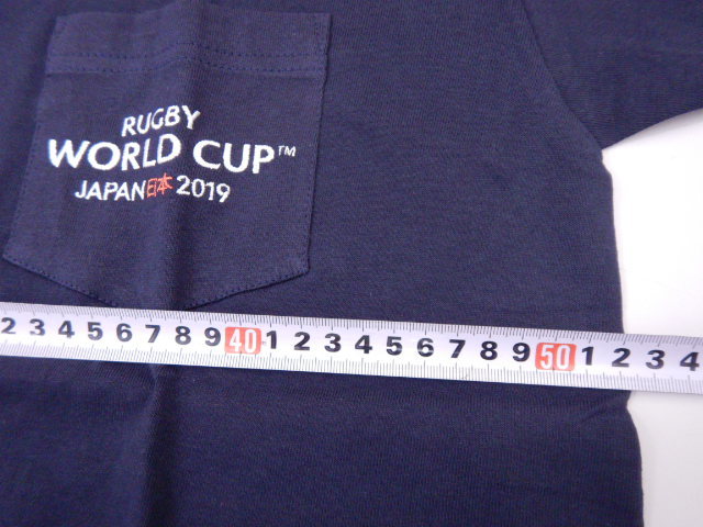 ラグビーワールドカップ 公式Tシャツ 日本代表　★紺　★胸ポケット　レア商品 Lサイズ　★本体価格3900円　★送料無料_横幅：約52㎝