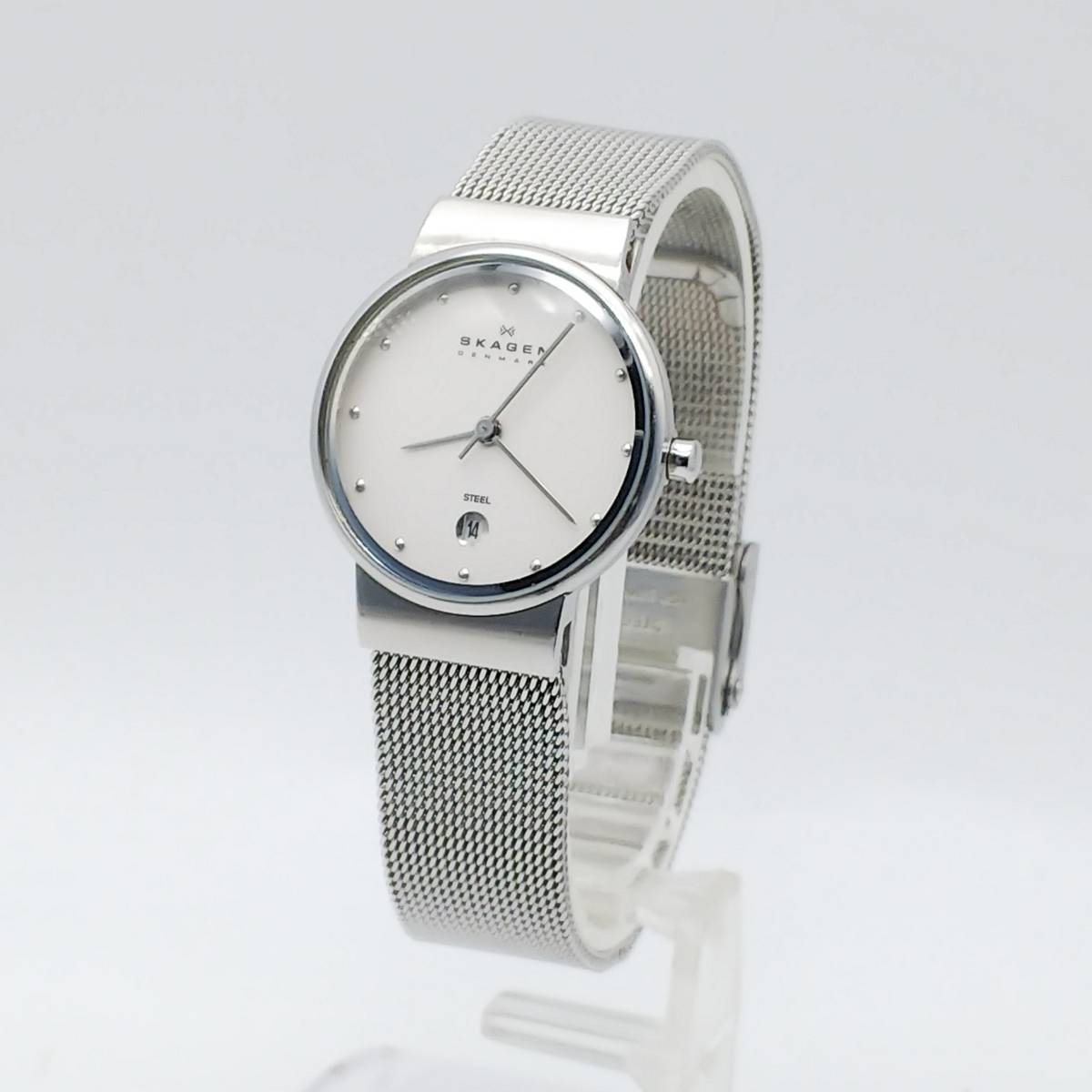 送料無料【電池交換済】★スカーゲン★SKAGEN★デンマーク★DENMARK★355SSSW★レディース/腕時計/アナログ/クォーツ