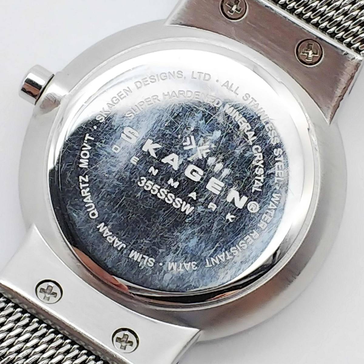 送料無料【電池交換済】★スカーゲン★SKAGEN★デンマーク★DENMARK★355SSSW★レディース/腕時計/アナログ/クォーツ