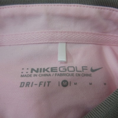 ナイキゴルフ NIKE GOLF ポロシャツ 鹿の子 半袖 刺繍 M ピンク /YI レディース_画像5
