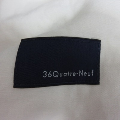 カトルナフ 36Quatre-Neuf ステンカラージャケット ダメージ加工 麻混 リネン混 白 ホワイト /YI レディース_画像6