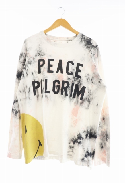 新品本物 Shirt sleeve Long Dye Tie Pilgrim Peace Smiley Kountry kapital キャピタル K1902LC827 Tシ ロングスリーブ タイダイ プリント スマイル Mサイズ