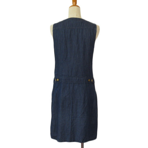  Agnes B agnes b. One-piece shirt dress no color no sleeve car n blur -36 navy blue navy lady's 