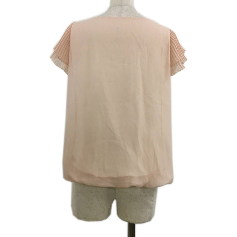  Proportion Body Dressing blouse cut and sewn pull over round neck chiffon pleat plain no sleeve 3 pink 