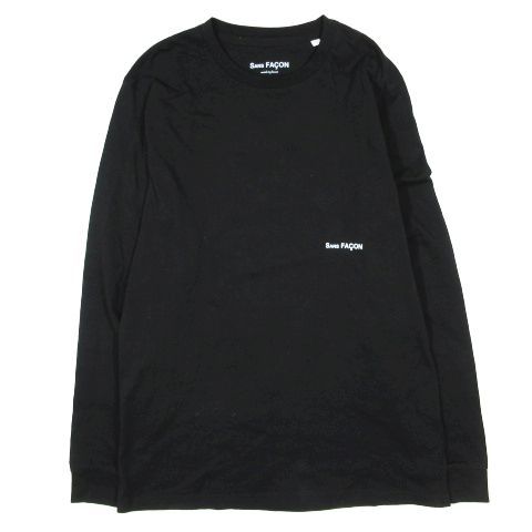 美品 ソン ファソン SANS FACON Tシャツ UNISEX S/S TEE プリント 長袖 黒 ブラック L メンズ レディース