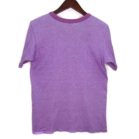 エントリー エスジー ENTRY SG. 霜降り リンガー Tシャツ カットソー 半袖 無地 パープル 紫 S 34-36 メンズ_画像2