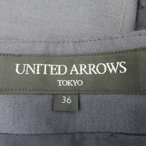 ユナイテッドアローズ UNITED ARROWS フレアスカート ギャザースカート ミモレ丈 無地 36 紺 ネイビー /YK12 レディース_画像5