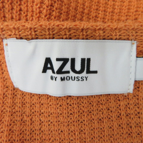  azur bai Moussy AZUL by moussy кардиган короткий V шея одноцветный большой размер F orange /YK41 женский 