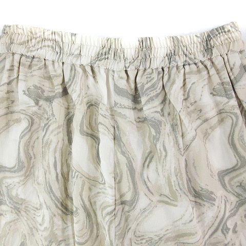  unused goods azur bai Moussy AZUL by moussy pants strut wide waist rubber total pattern S beige ivory lady's 