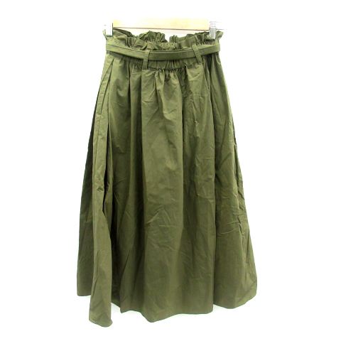  Journal Standard flair skirt gathered skirt long height maxi height plain ring belt attaching 36 khaki /SY17 lady's 