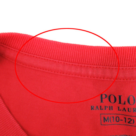 ポロ ラルフローレン POLO RALPH LAUREN Tシャツ カットソー 半袖 ラウンドネック ロゴ刺繍 M 赤 レッド /SM4 男の子 キッズ_画像4