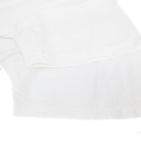 ジェナ エスパスメルヴェイユ Tシャツ カットソー 半袖 ラウンドネック 透け感 サイドスリット 無地 F 白 ホワイト /FF33 レディースの画像4