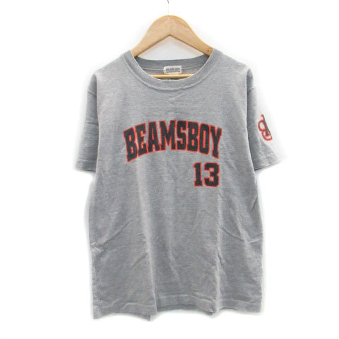  Beams Boy BEAMS BOY T-shirt cut and sewn short sleeves round neck print boy gray /MS34 lady's 