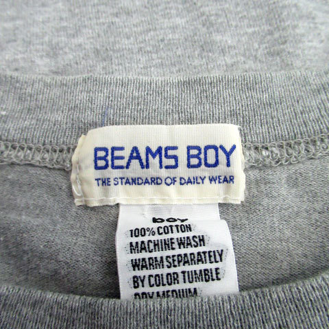  Beams Boy BEAMS BOY T-shirt cut and sewn short sleeves round neck print boy gray /MS34 lady's 