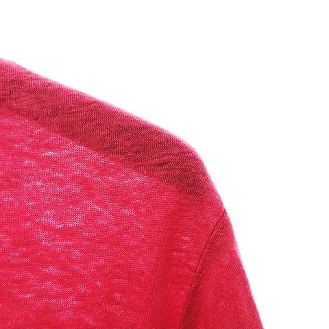 アルマーニ ジーンズ ARMANI JEANS ポロシャツ 半袖 ロゴ ワンポイント 無地 麻 ピンク M ■SM1 メンズ_画像5