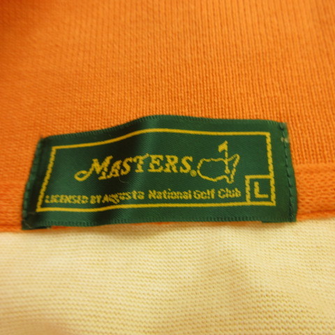 マスターズ MASTERS ポロシャツ 半袖 ゴルフウェア ワンポイント オレンジ L *T778 メンズ_画像3