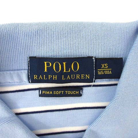  Polo Ralph Lauren POLO RALPH LAUREN окантовка рубашка-поло с коротким рукавом PIMA SOFT TOUCH голубой бледно-голубой XS мужской 