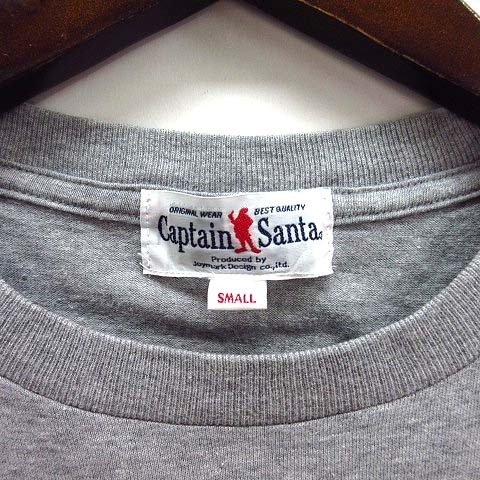 キャプテンサンタ CAPTAIN SANTA マリン サンタ プリント Tシャツ カットソー 半袖 クルーネック 杢グレー S メンズの画像3