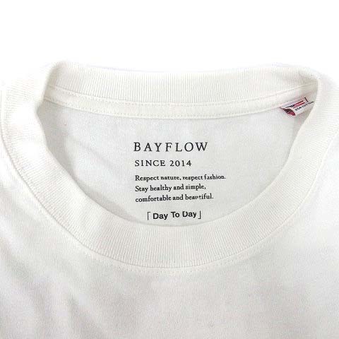 ベイフロー BAYFLOW バックプリント オーバーサイズ Tシャツ 半袖 クルーネック ホワイト 白 4 メンズ_画像3
