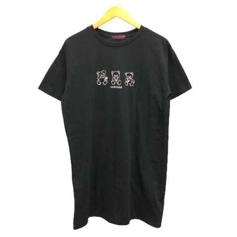 ラブトキシック Lovetoxic ワンピース Tシャツ ロゴ刺繍 バックプリント 半袖 S(140) 黒 ブラック 女の子 キッズ_画像1