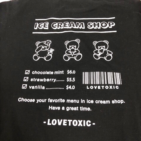 ラブトキシック Lovetoxic ワンピース Tシャツ ロゴ刺繍 バックプリント 半袖 S(140) 黒 ブラック 女の子 キッズ_画像6