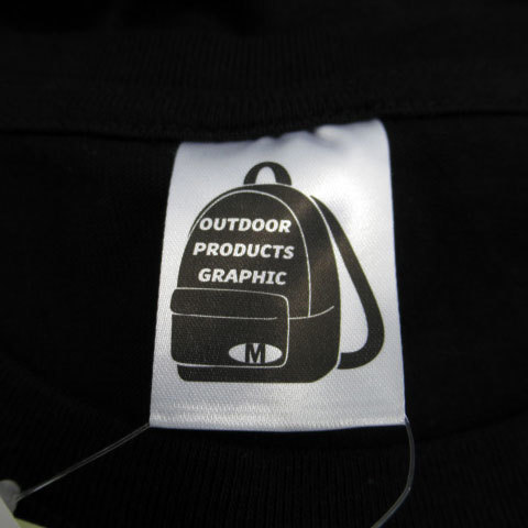 アウトドアプロダクツ OUTDOOR PRODUCTS Tシャツ カットソー 半袖 ラウンドネック ロゴプリント M ブラック 黒 /MS27 メンズ_画像4