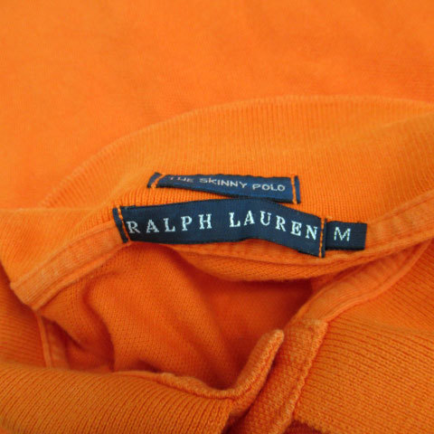 ラルフローレン RALPH LAUREN ポロシャツ 半袖 ポロカラー ビッグポニー 鹿の子 M オレンジ /MS10 レディース_画像4