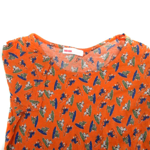  Ne-Net Ne-net cut and sewn раунд шея короткий рукав общий рисунок животное рисунок многоцветный orange /HO40 женский 