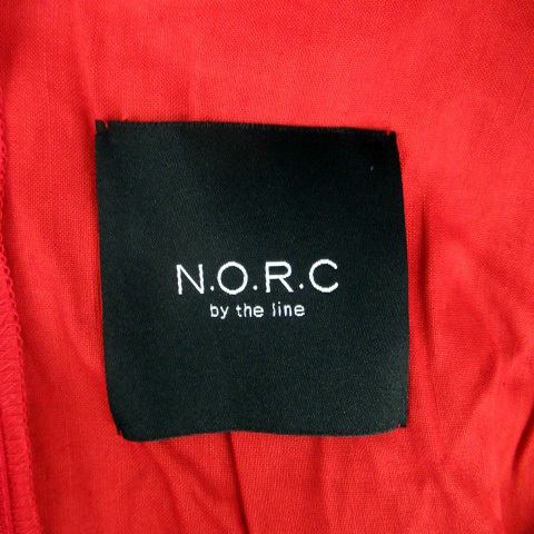 ノーク N.O.R.C NORC by the line ブラウス カットソー ラウンドネック 五分袖 バルーンスリーブ リネン 1 赤 レッド /HO48 レディース_画像5