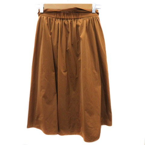  Untitled UNTITLED flair юбка юбка в сборку mi утечка длина талия лента одноцветный 1 Brown /YK2 женский 