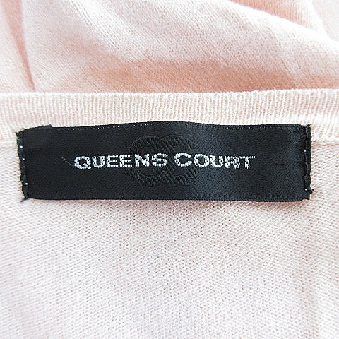 クイーンズコート QUEENS COURT ニット カーディガン 長袖 前開き 切替 シフォン 薄手 無地 2 ピンク トップス /BT レディース_画像7