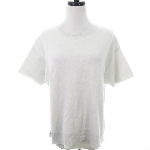  Mayson Grey MAYSON GREY T-shirt cut and sewn short sleeves crew neck lame thin plain 2 light gray tops /YY lady's 