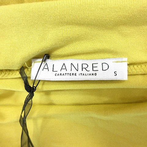 アランレッド ALANRED ワンピース ひざ丈 ドレープ ライン 半袖 S 黄緑 ライトグリーン /AU レディースの画像6