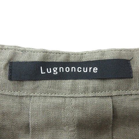 ルノンキュール Lugnoncure ブラウス スキッパーカラー 半袖 麻 リネン M 緑 カーキ /MN レディース_画像5