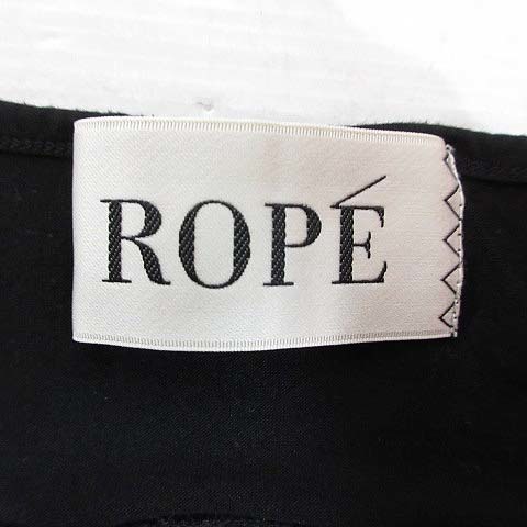 ロペ ROPE 美品 半袖 カットソー 布帛シフォン 切替え M 黒 ブラック レディースの画像3