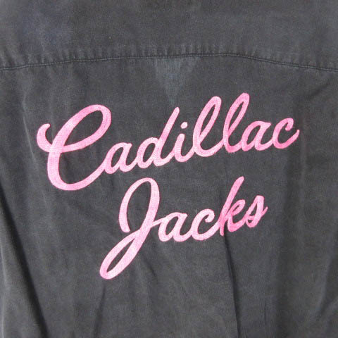 ヒステリックグラマー HYSTERIC GLAMOUR Cadillac Jacks ボーリングシャツ オープンカラーシャツ 半袖 エンブロイダリー 黒 ブラック S メの画像6