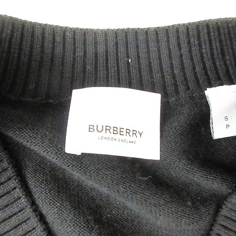  Burberry BURBERRY Layered вязаный свитер кардиган способ длинный рукав V шея шерсть шелк . шарф 8023834 чёрный черный S #SM1re