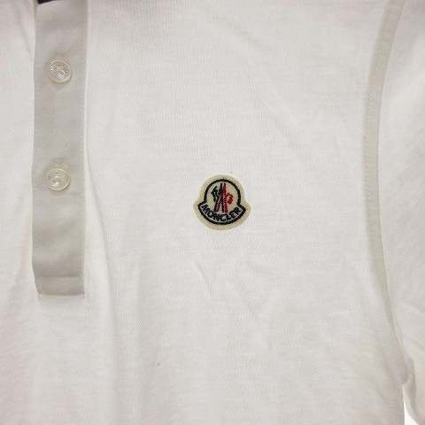 モンクレール MONCLER MAGLIA POLO ポロシャツ カットソー スリムフィット 襟迷彩 コットン 80301 白 ホワイト S メンズの画像6