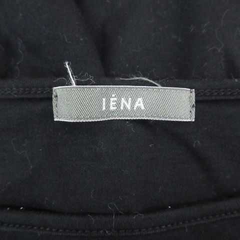 イエナ IENA Tシャツ カットソー 七分袖 ラウンドネック リボン 無地 F 黒 ブラック /FF25 レディース_画像5