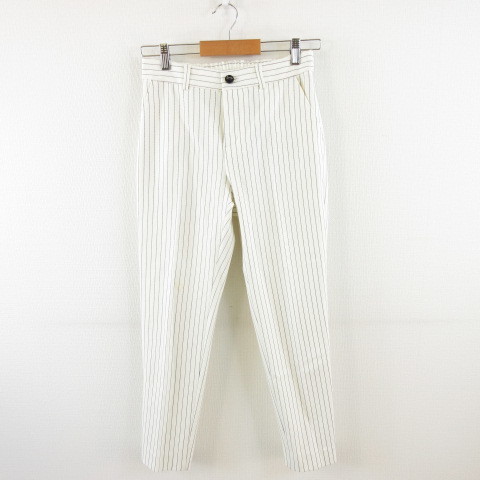 Anay Anayi Skinny Pants Long Stripe Off White 38 *A763 Ladies