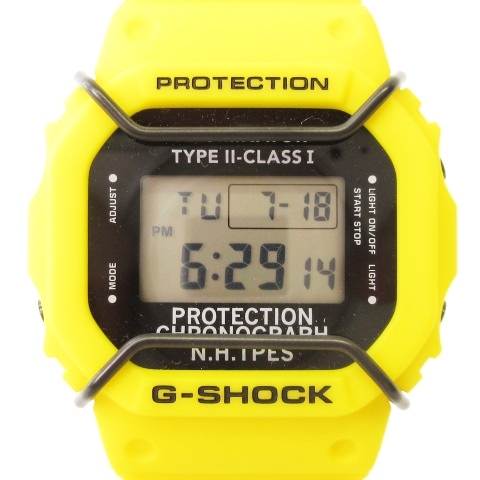 未使用品 カシオジーショック CASIO G-SHOCK N. HOOLYWOOD コラボ 22年 腕時計 デジタル クォーツ DW-5600NH22-9JR イエロー メンズの画像4