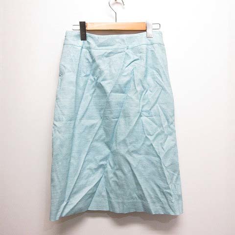 ラピーヌブランシュ LAPINE BLANCHE 台形 スカート 38 水色 ブルー 薄手 裏地付き 日本製 レディース_画像2