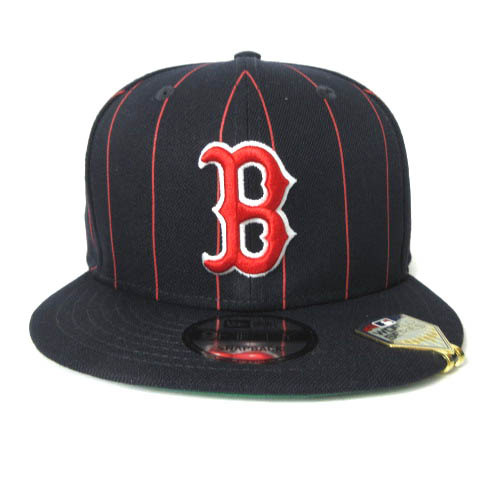 ニューエラ NEW ERA 9FIFTY MLB SNAPBACK Boston Red Sox ボストン・レッドソックス スナップバック キャップ 帽子 クリップ付 ストライプ_画像1