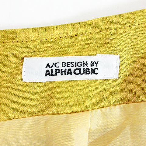  Alpha Cubic ALPHA CUBIC skirt bottoms knee height flair Inver tedo67-91 mustard *EKM lady's 