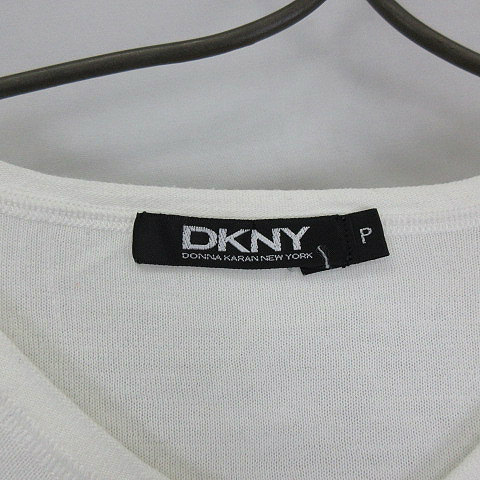 ダナキャランニューヨーク DKNY コットン 長袖 カーディガン長袖 白 ホワイト P レディース_画像3