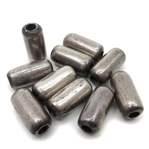 全ての シルバー SV925 銀無垢 10個セット 約11mm×5.5mm ビーズ パイプ 中空 ビーズ、ガラス