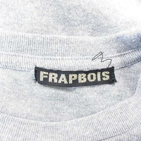 フラボア FRAPBOIS カットソー Tシャツ クルーネック 切替 イラスト 半袖 1 グレー /AU レディース_画像6