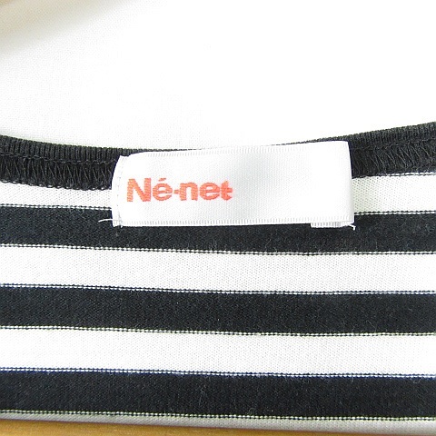  Ne-Net Ne-net cut and sewn One-piece 7 минут рукав колени сверху длина хлопок черный белый окантовка one отметка принт kz5614 женский 