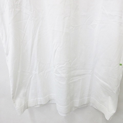 ヒューゴボス HUGO BOSS ポロシャツ 半袖 プリント リブ 綿 オフホワイト S メンズ_画像5