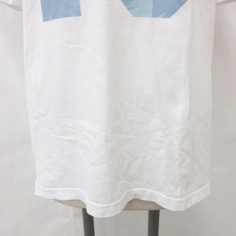  Beams Heart BEAMS HEART cut and sewn T-shirt short sleeves ound-necked print Logo cotton white white M lady's 